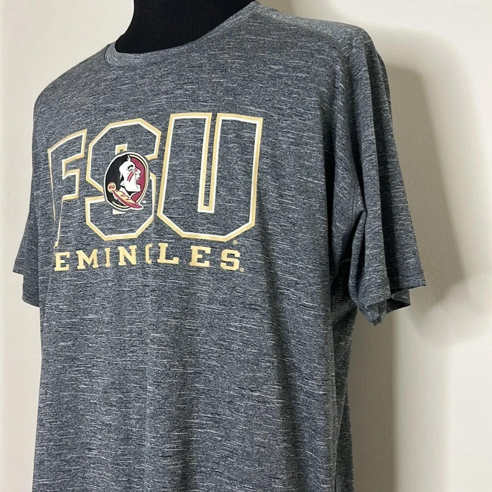 CHAMPION ELITE Heathered Big & Tall Grey FSU Seminole Moisture Wicking Tee - Picture 3 of 6